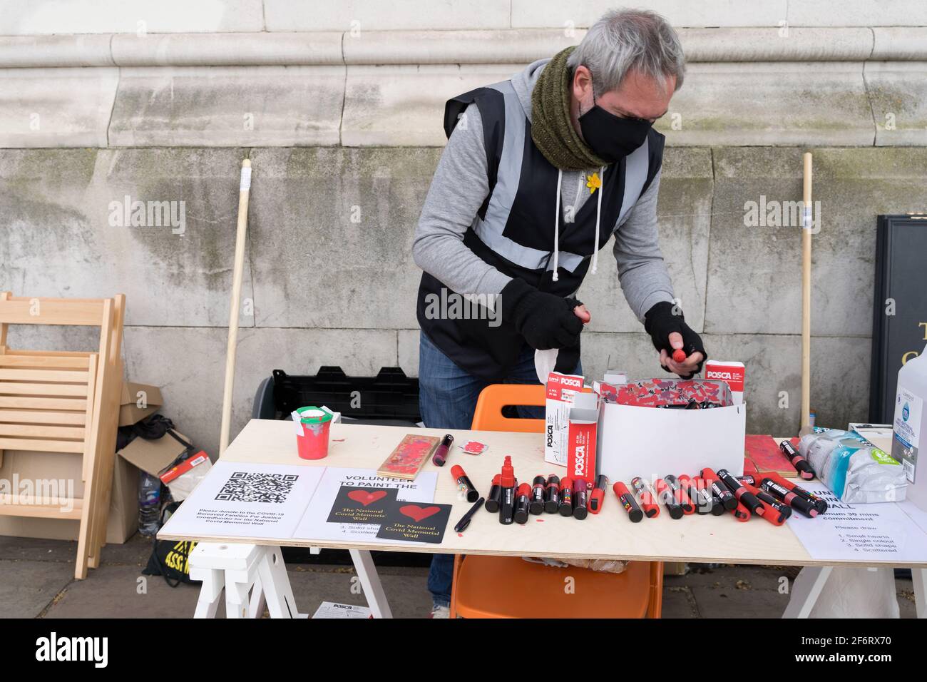 The national covid memorial wall, London south bank , England Stock Photo