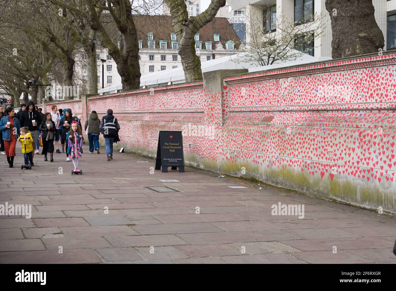 The national covid memorial wall, London south bank , England Stock Photo