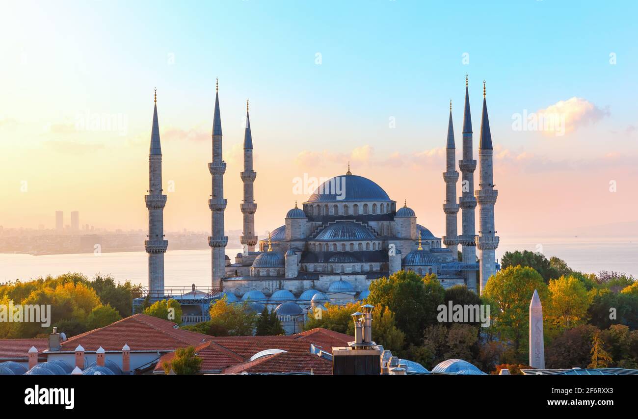 The Blue Mosque, also know as Sultan Ahmet Mosque, Istanbul. Stock Photo
