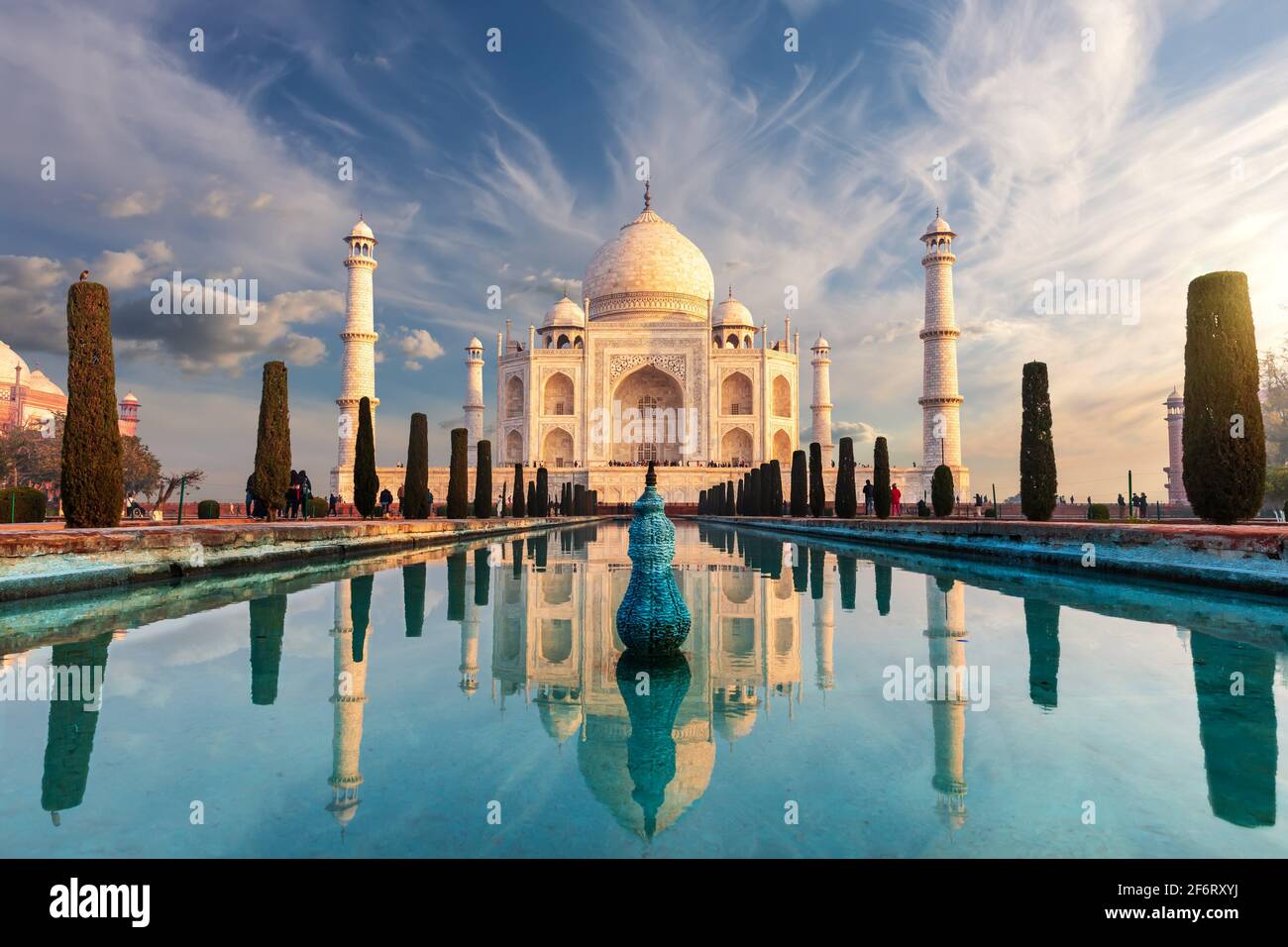 Famous Taj Mahal, wonderful sight of India, Agra. Stock Photo