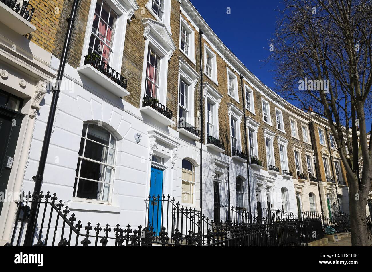Victorian houses on Thornhill Crescent in Barnsbury, north London, UK Stock Photo
