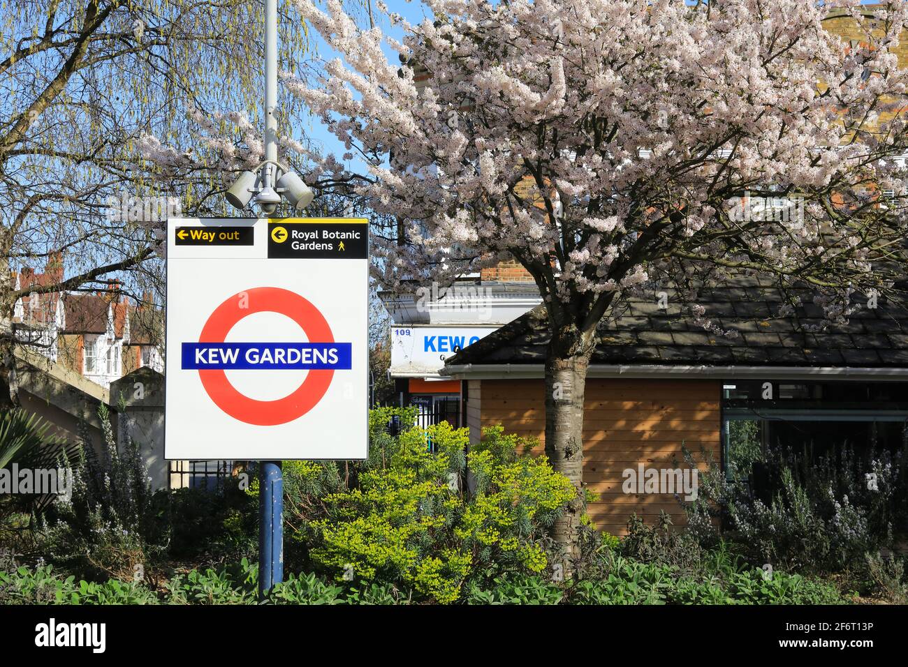 Kew Gardens station for the Royal Botanic Gardens, in SW London, UK