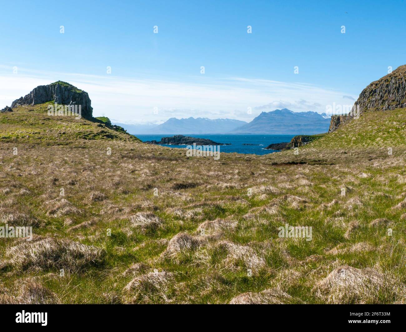 Icelandic Landscape. Papey Island. Stock Photo
