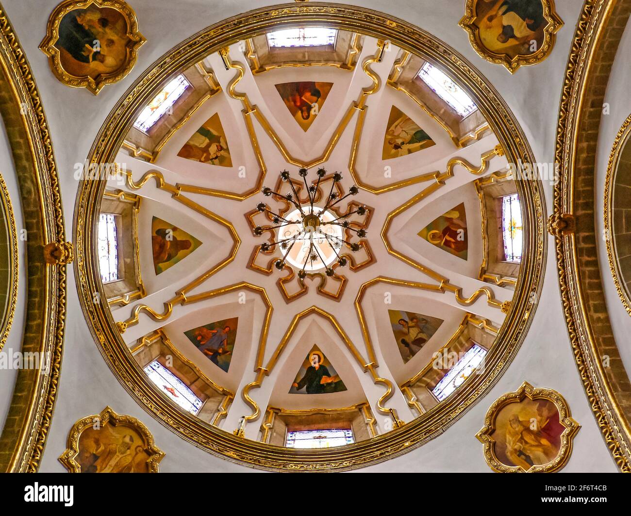 Ceiling. St. Bernardo Church.Mexico DF. Mexico. Stock Photo