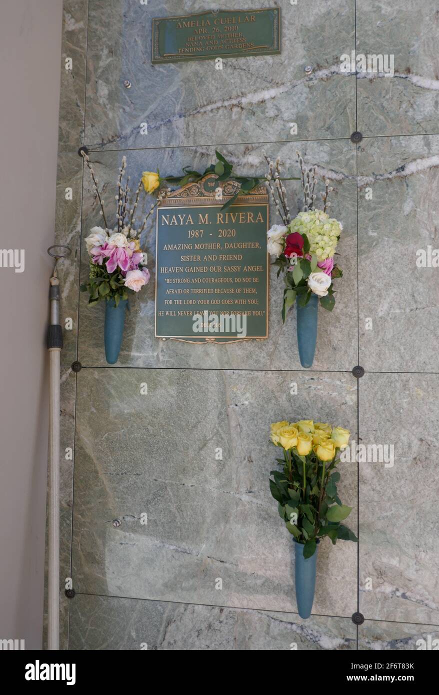 Los Angeles California Usa 31st March 2021 A General View Of Atmosphere Of Actress Singer Naya Rivera S Grave At Forest Lawn Hollywood Hills Memorial Park On March 31 2021 In Los Angeles California