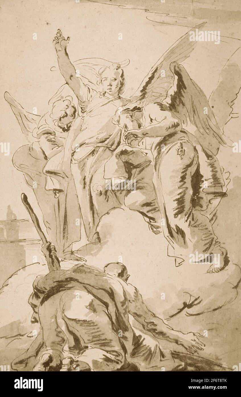 Author Giambattista Tiepolo. Three Angels Appearing to Abraham c