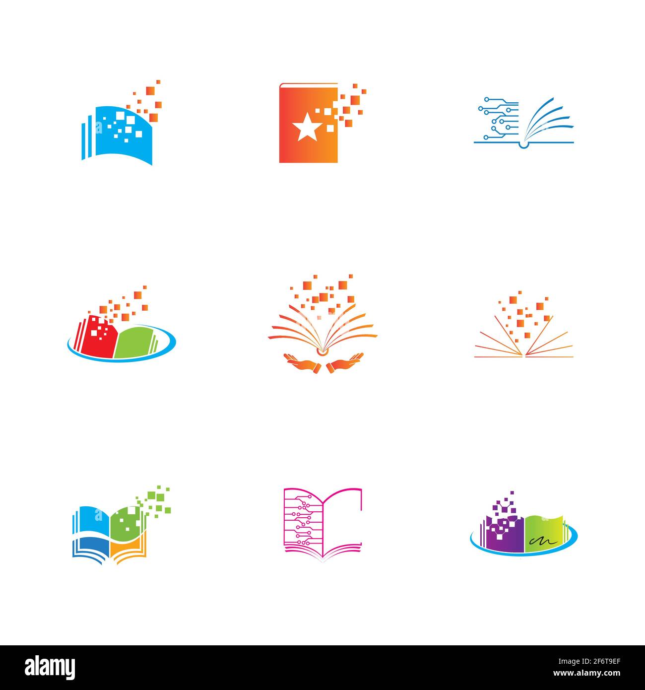 Digital book logo technology vector icon design Stock Vector