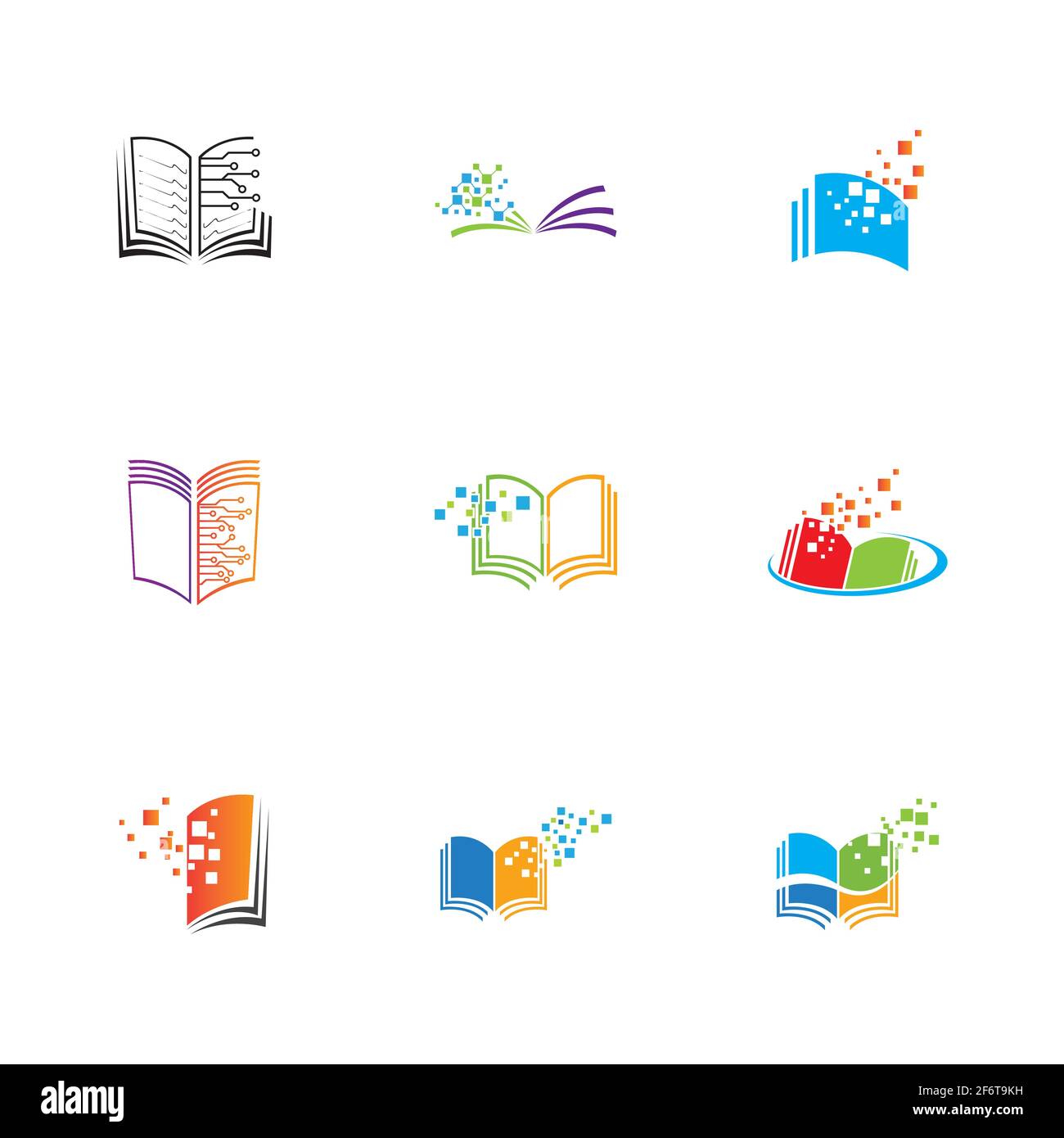 Digital book logo technology vector icon design Stock Vector