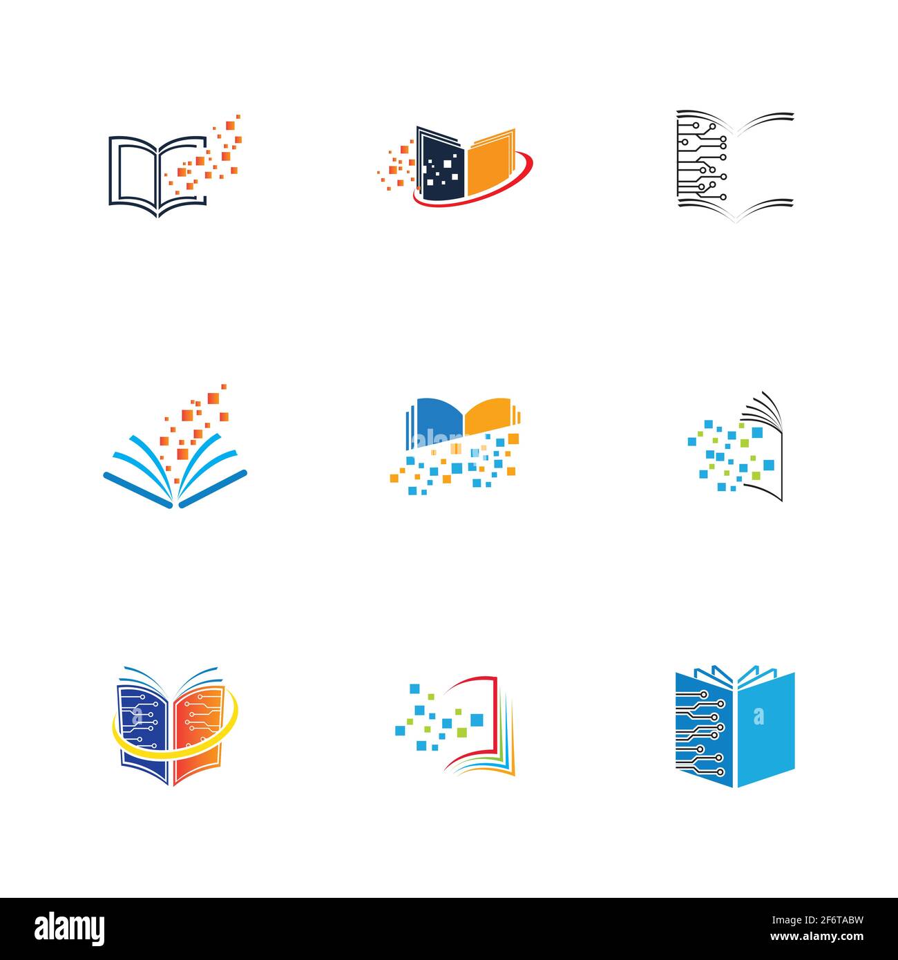 Digital book logo technology vector icon design Stock Vector Image ...