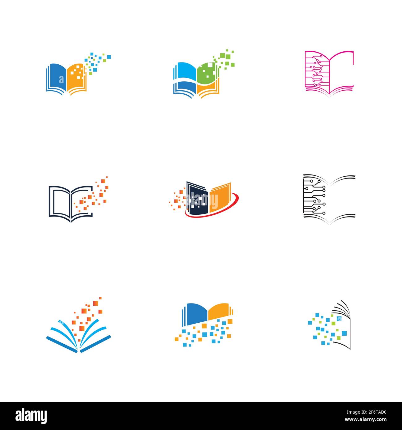 Digital book logo technology vector icon design Stock Vector Image ...