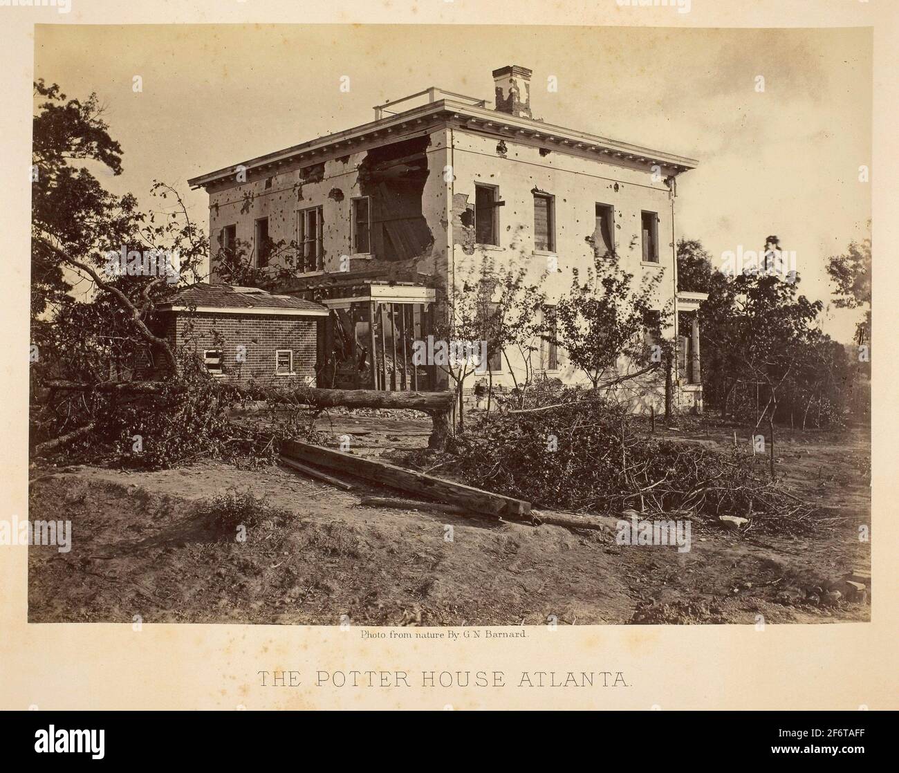Author: George N. Barnard. The Potter House Atlanta - 1864 - George N. Barnard American, 1819'1902. Albumen print, plate 38 from the album Stock Photo