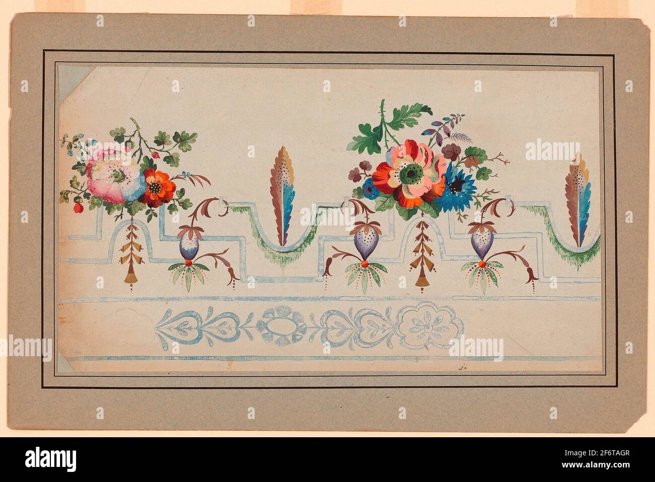 40's textile designs guache on paper hand painted original Stock Photo -  Alamy