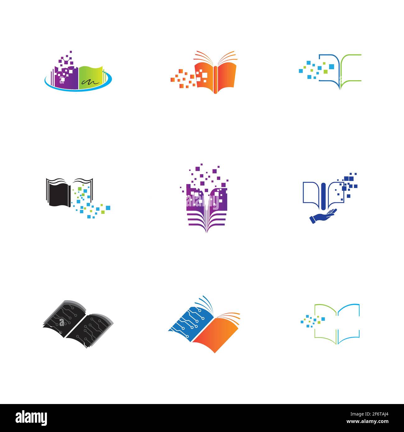 Digital book logo technology vector icon design Stock Vector