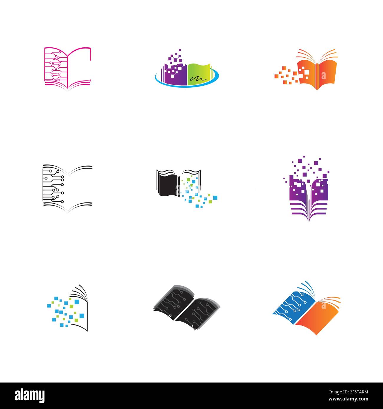 Digital book logo technology vector icon design Stock Vector