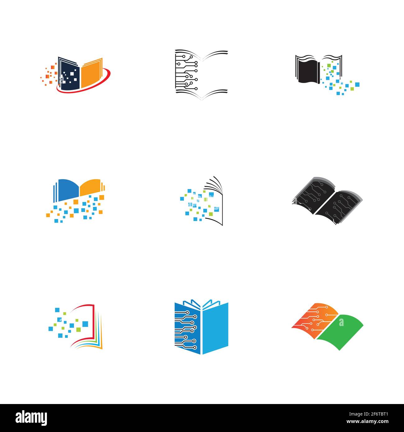 Digital book logo technology vector icon design Stock Vector