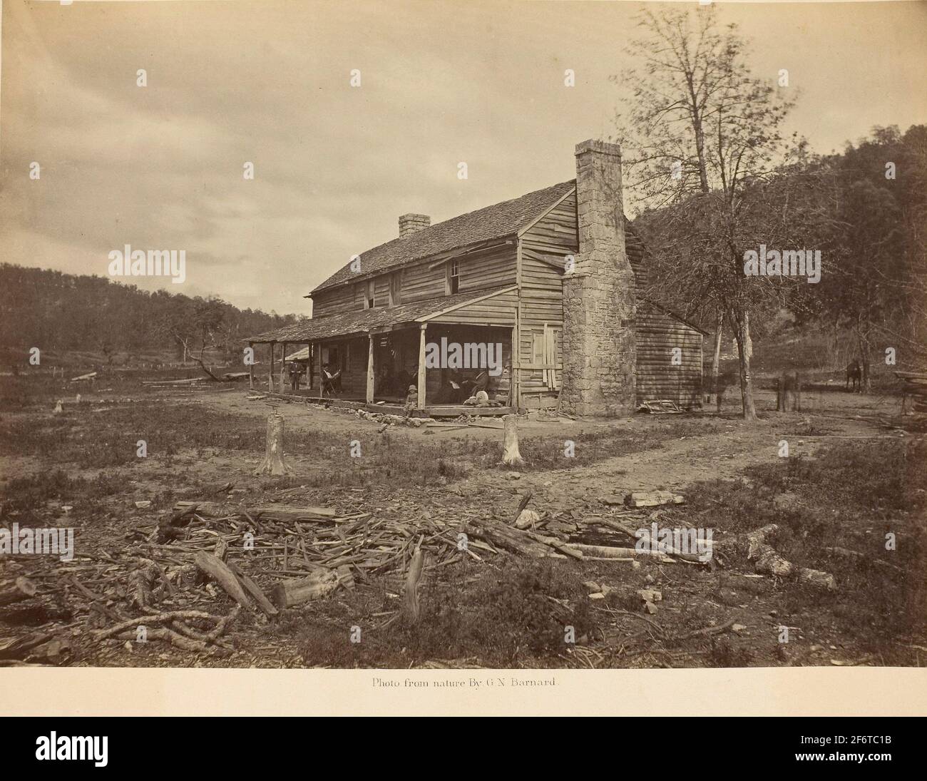 Author: George N. Barnard. The John Ross House, Ringold, GA - 1866 - George N. Barnard American, 1819'1902. Albumen print, plate 16 from the album Stock Photo