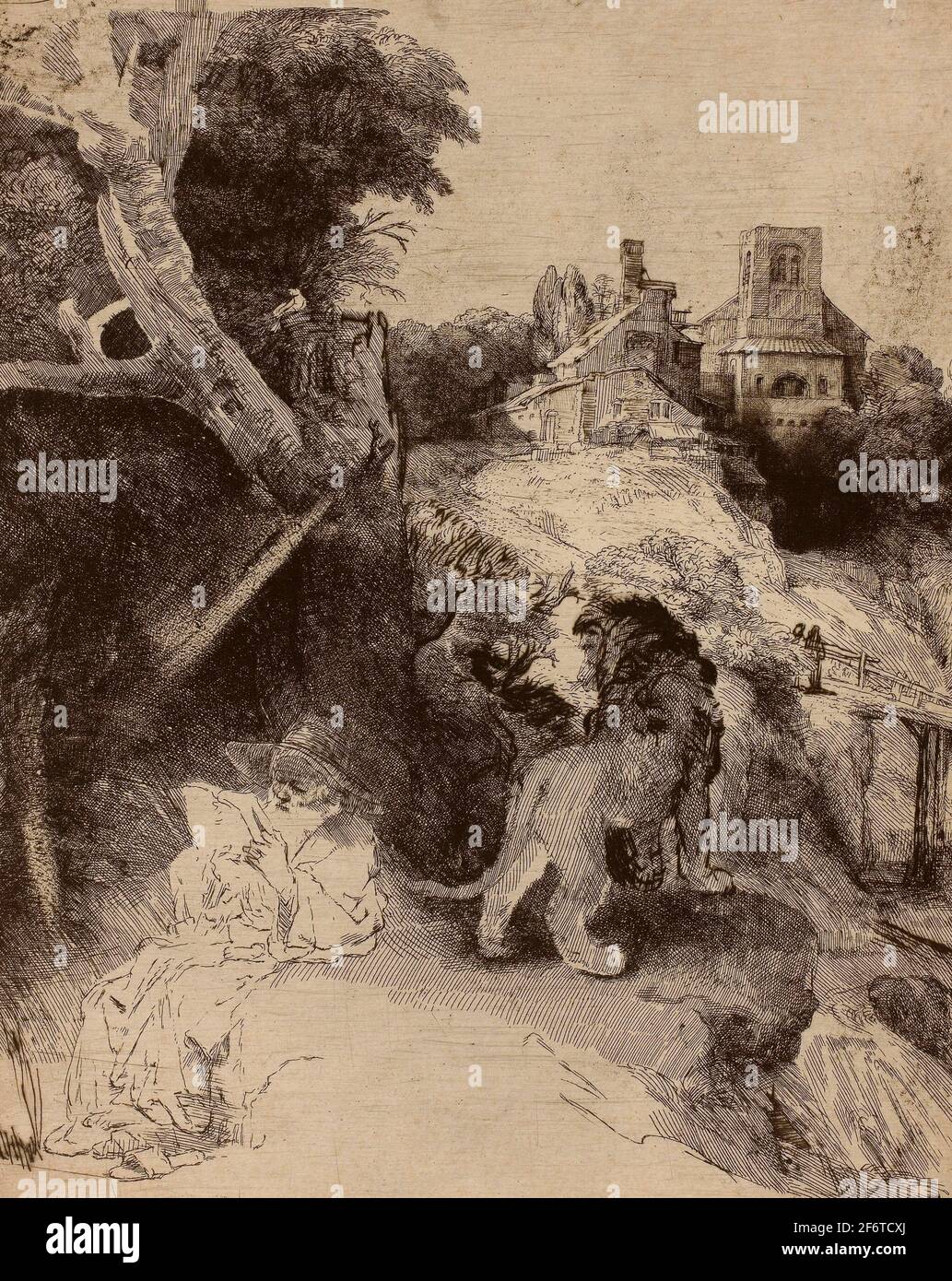 Author Rembrandt Harmenszoon van Rijn. St. Jerome Reading in an