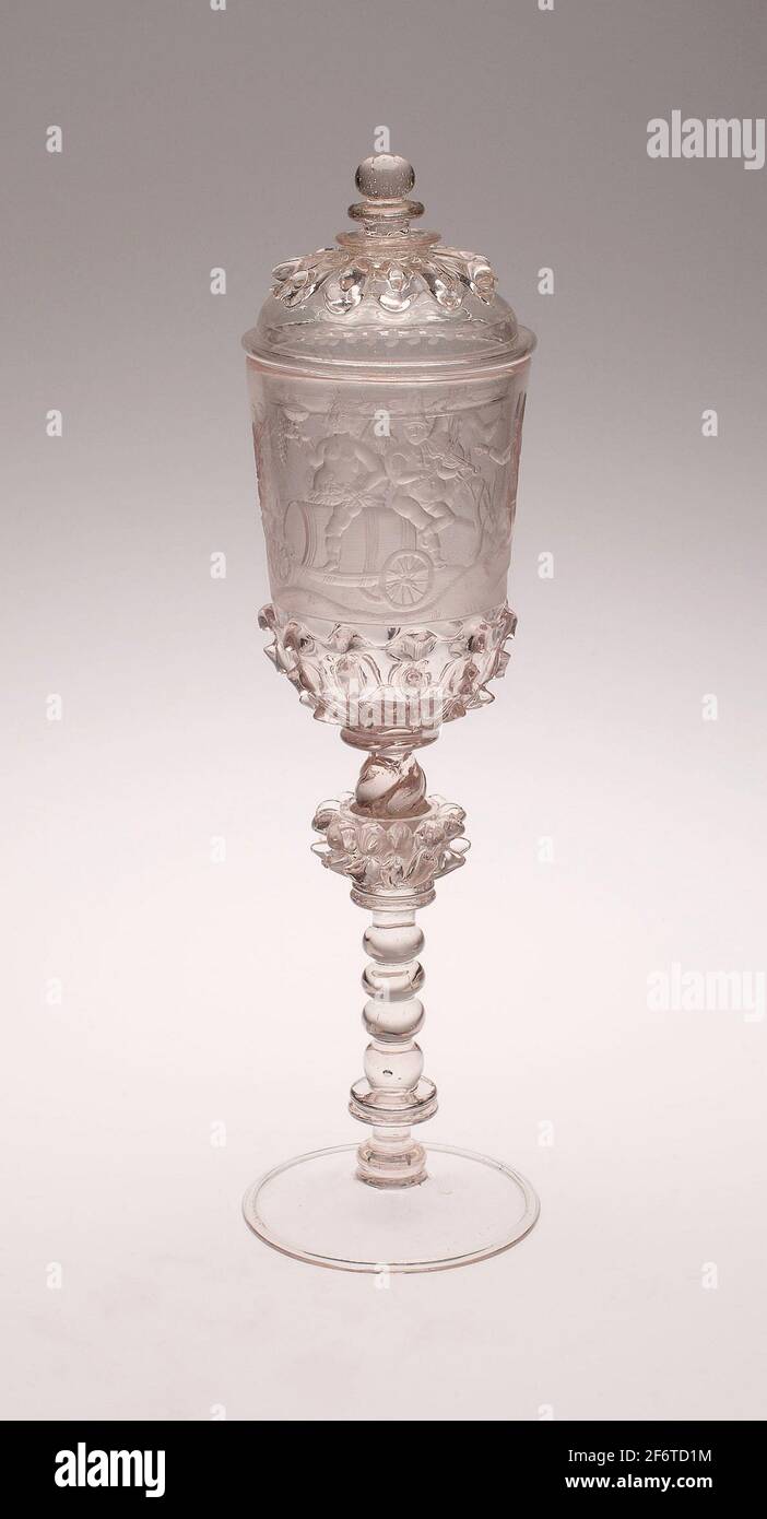 Covered Goblet (Pokal) - About 1730 - Bohemia, Czech Republic. Glass. 1725'1735. Stock Photo