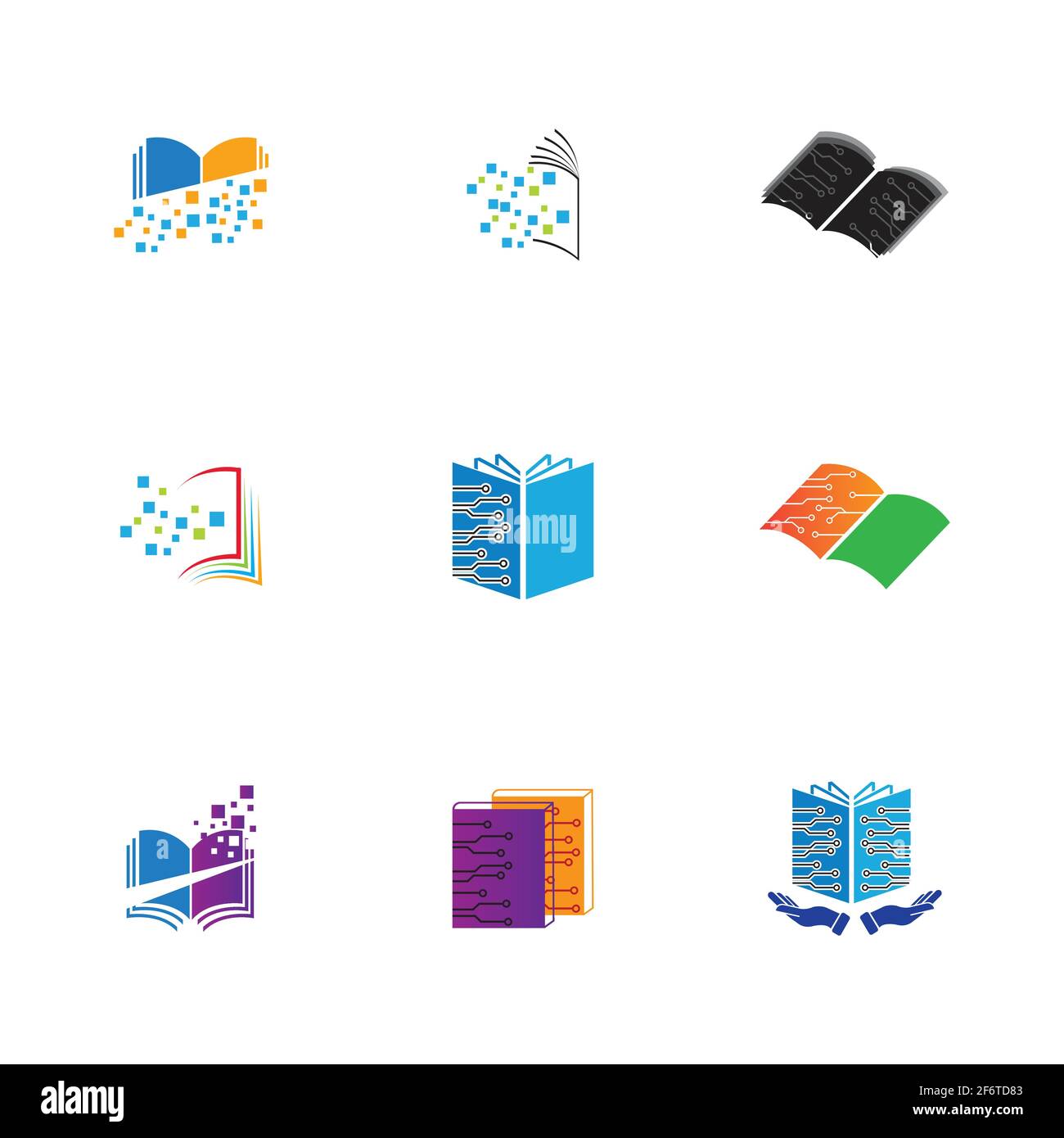 Digital book logo technology vector icon design Stock Vector