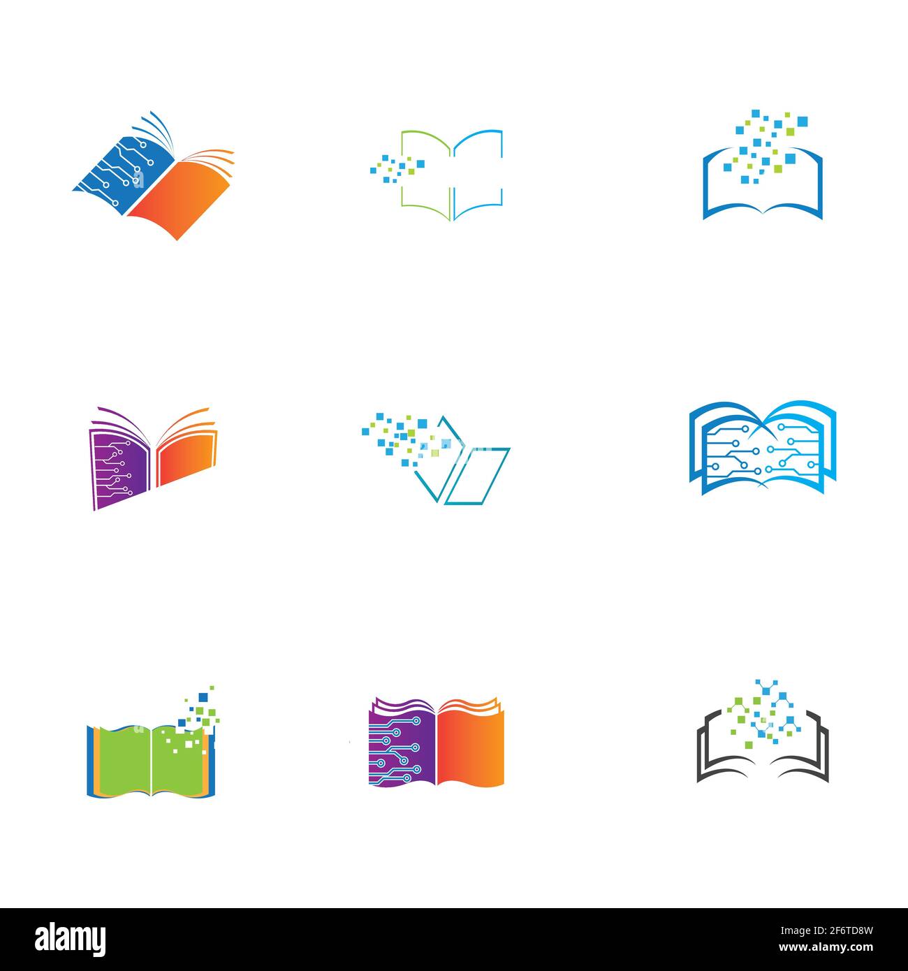 Digital book logo technology vector icon design Stock Vector Image ...