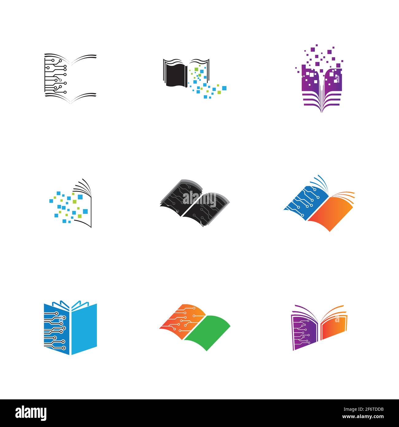 Digital book logo technology vector icon design Stock Vector