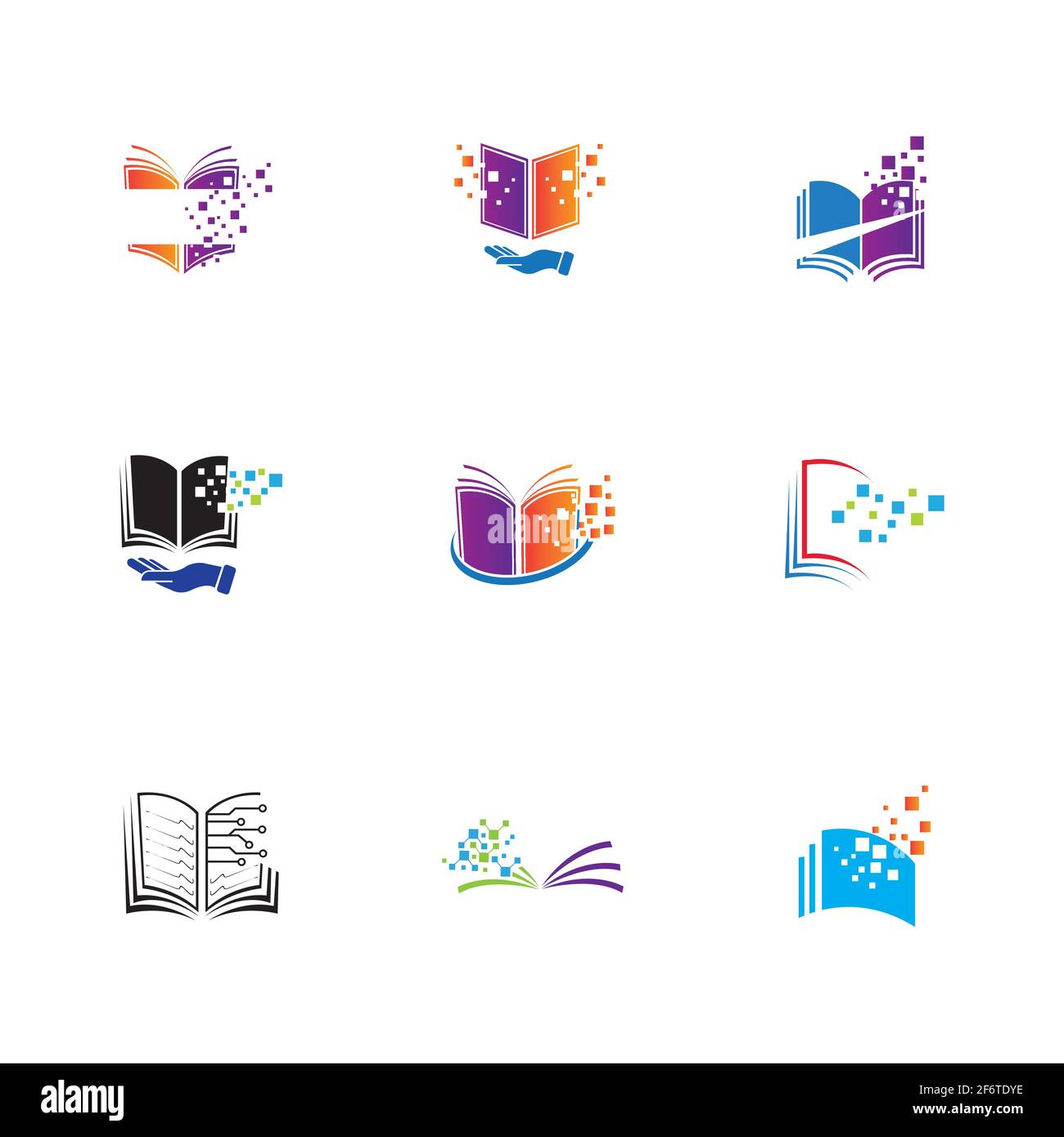Digital book logo technology vector icon design Stock Vector