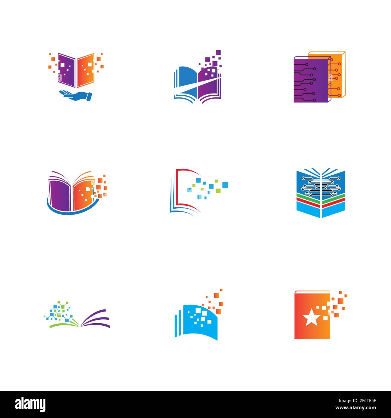 Digital book logo technology vector icon design Stock Vector
