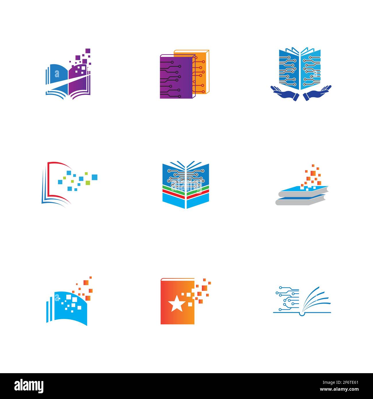 Digital book logo technology vector icon design Stock Vector Image ...