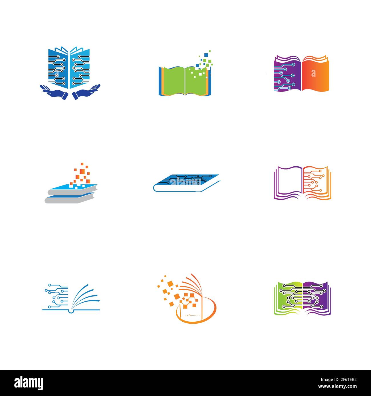 Digital book logo technology vector icon design Stock Vector Image ...