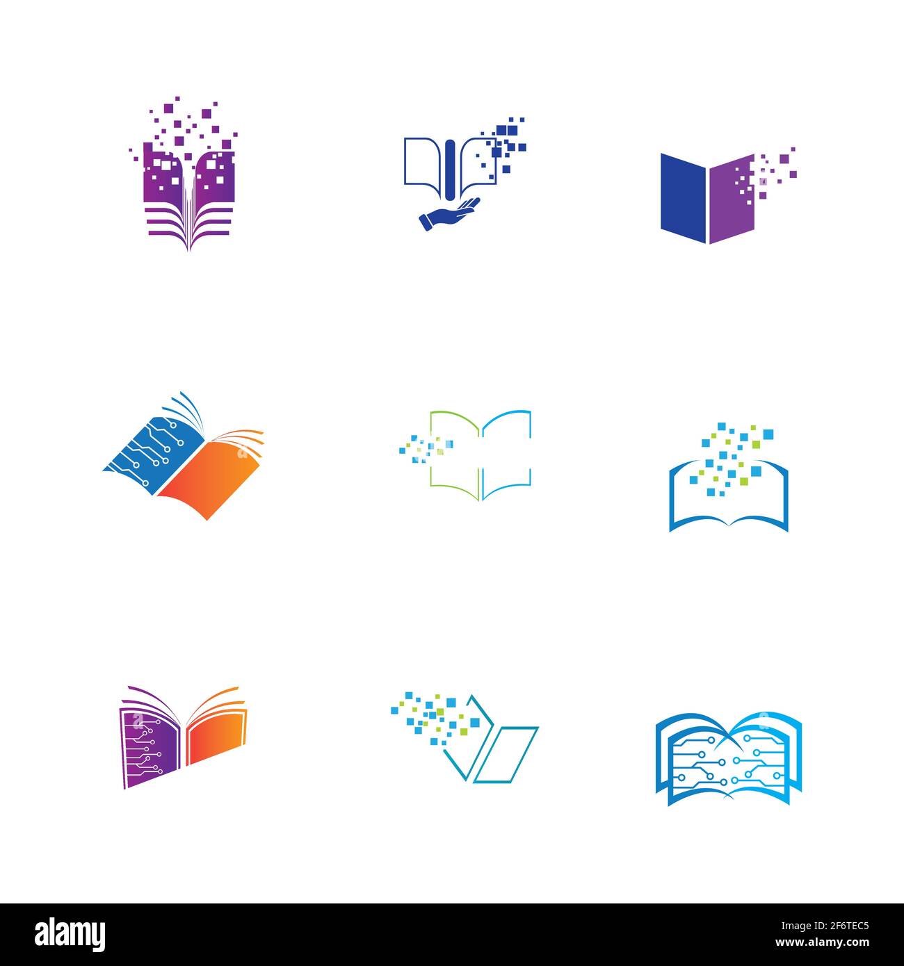 Digital book logo technology vector icon design Stock Vector Image ...