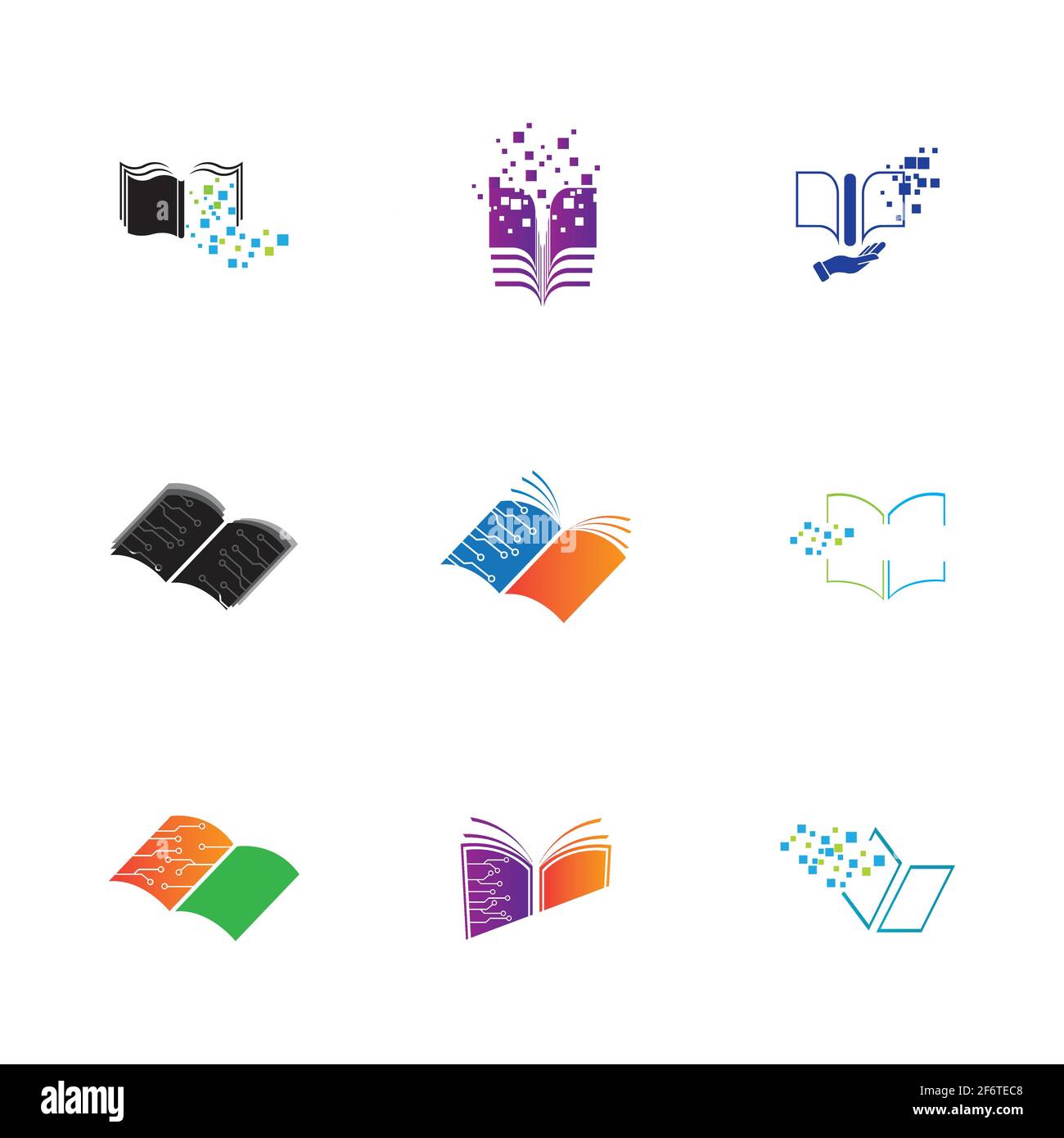 Digital book logo technology vector icon design Stock Vector