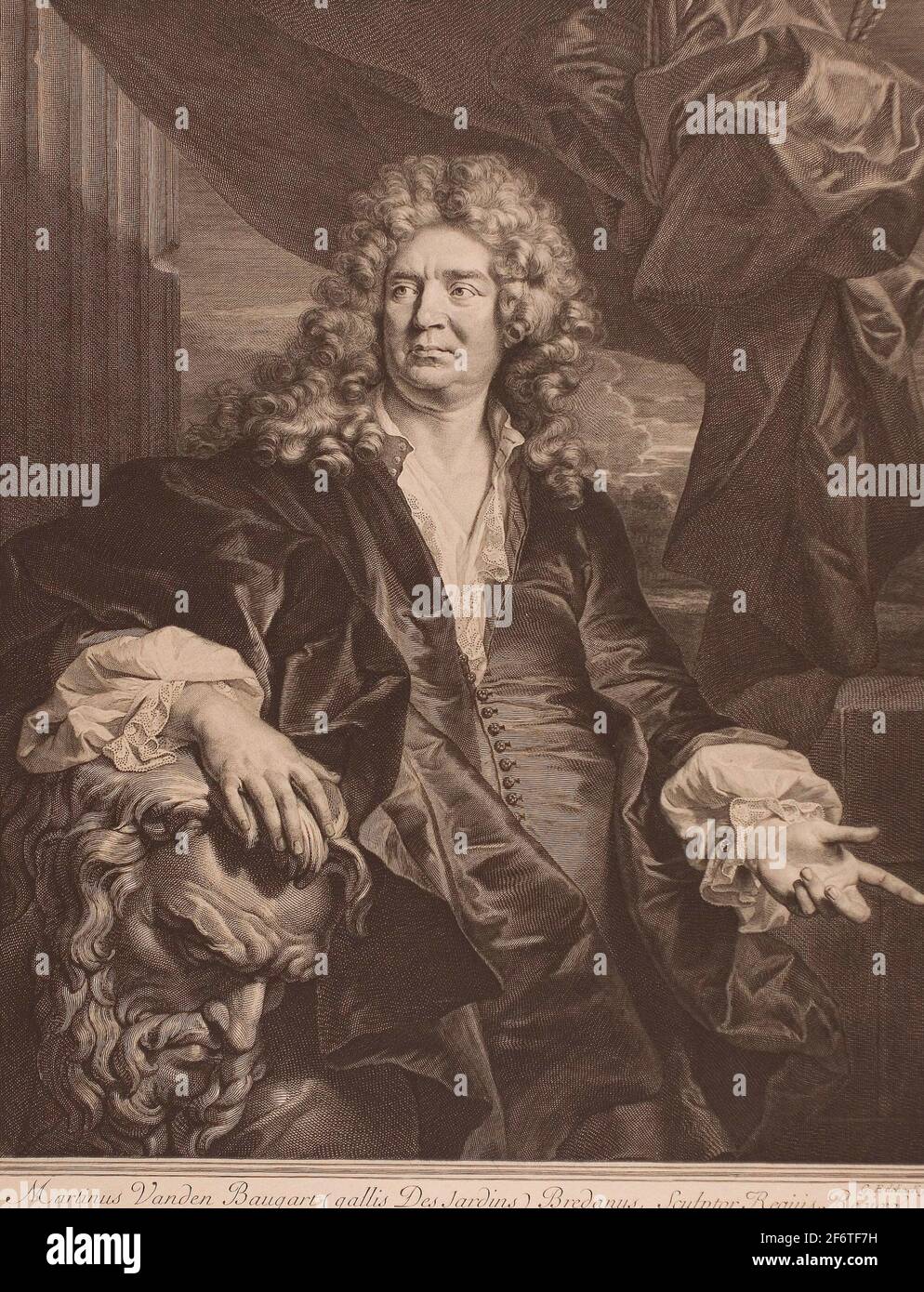 Author: Grard Edelinck. Martin Vanden Bogaert Desjardins - 1698 - Grard Edelinck (French, born Flanders, 1640-1707) after Hyacinthe Rigaud (French, Stock Photo