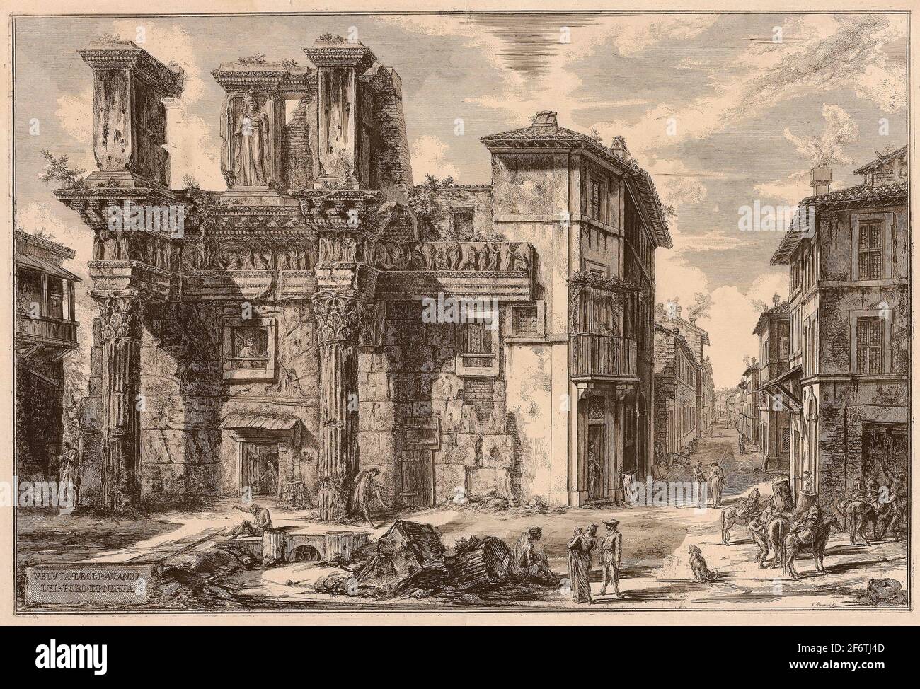 Author: Giovanni Battista Piranesi. View of the Remains of the Forum of Nerva, from Views of Rome - 1770 - Giovanni Battista Piranesi Italian, Stock Photo