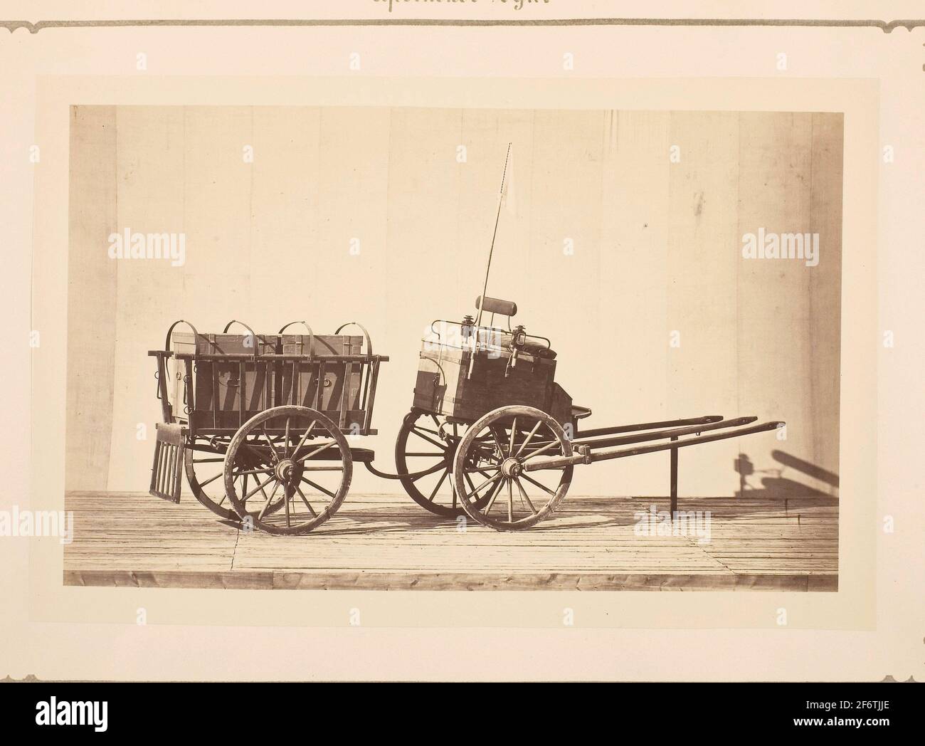 Author: Peter Elfelt. Munitions Wagon - 1865 - P. Petersen Danish, 1866 - 1931. Albumen print. Denmark. Stock Photo