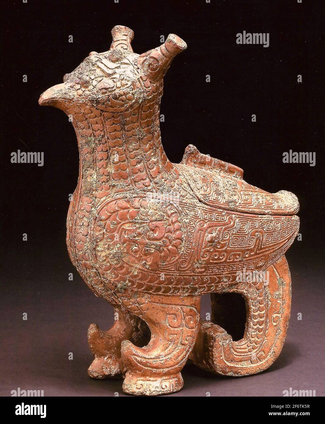 Bird-Shaped Container (zun) - Late Shang dynasty (13th century - 1046 B.C.) - China. Bronze. 1200 BC - 1046 BC. Stock Photo