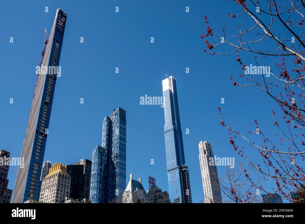 Midtown Skyline with Supertall Condos as viewed from Central Park, NYC, USA Stock Photo