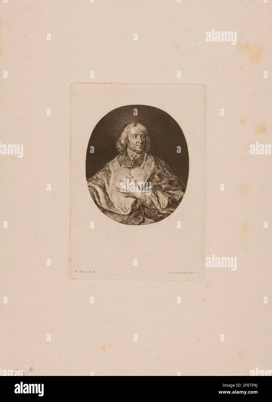 Author: Jean-Baptiste de Grateloup. J-B. Bossuet: Bust Portrait - Jean-Baptiste  de Grateloup French, 1735-1817. Aquatint on paper. 1755 - 1817 Stock Photo  - Alamy