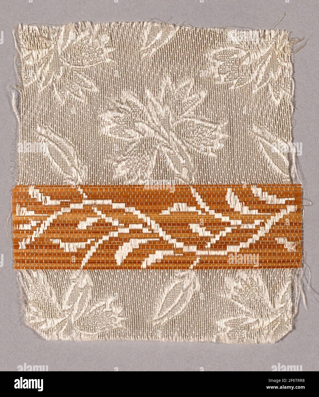Samplec. 1835/40France. Silk and straw, bands of complex gauze weave
