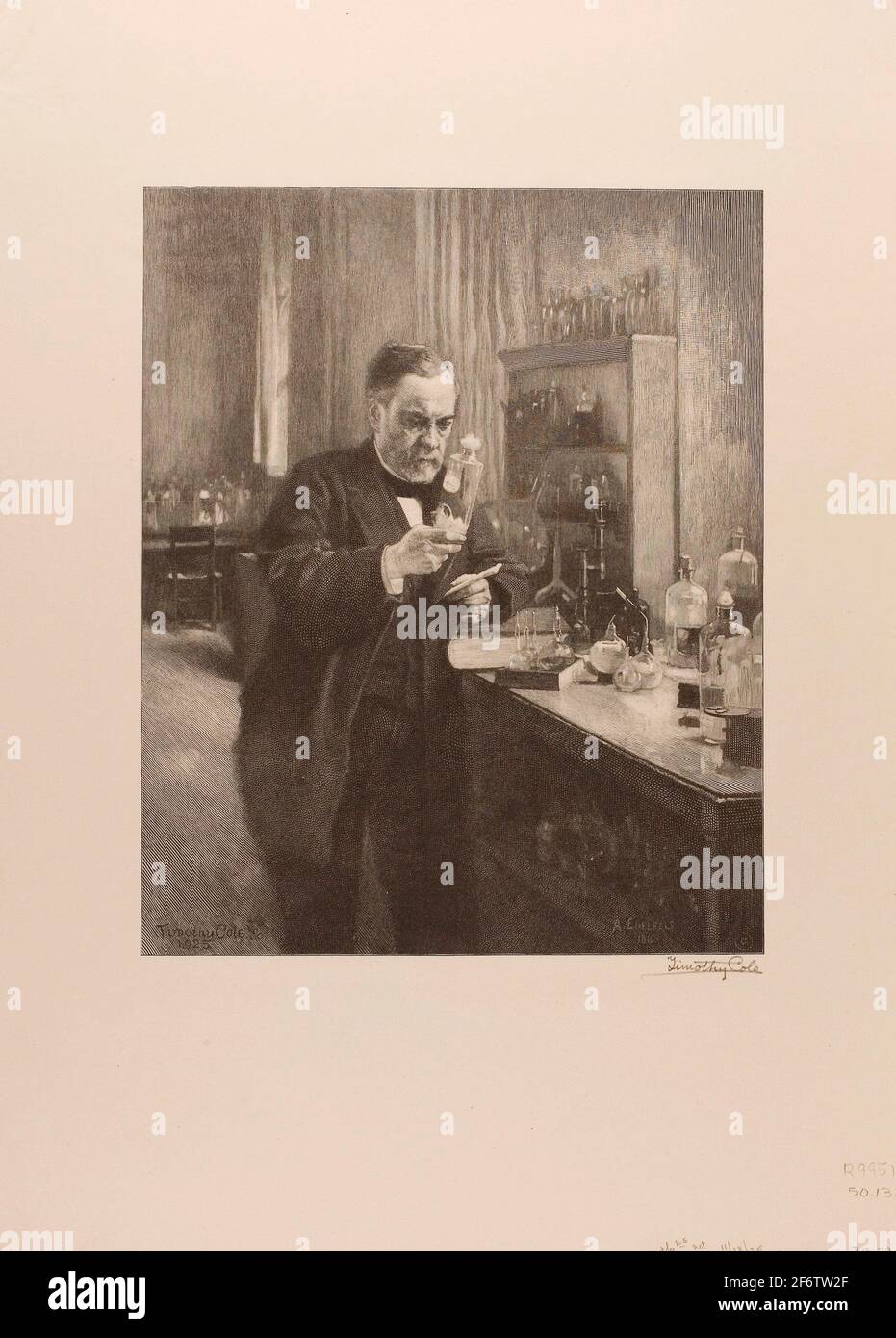 Timothy Cole. Louis Pasteur-1925-Timothy Cole (American, born England, 1852-1931) after Albert Edelfelt (Finnish, 1854-1905). Wood engraving on Stock Photo