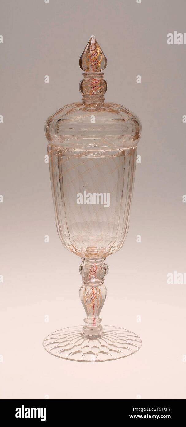 Covered Goblet (Pokal) - 1700/50 - Bohemia, Czech Republic. Glass. 1700'1750. Stock Photo