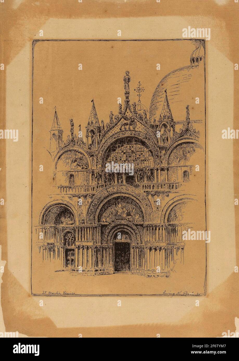 San Marco Basilica Venice Italy Travel Sketch 16 Irving Kane Pond American 1857 1939 Ink On Acidic Laid Paper Stock Photo Alamy