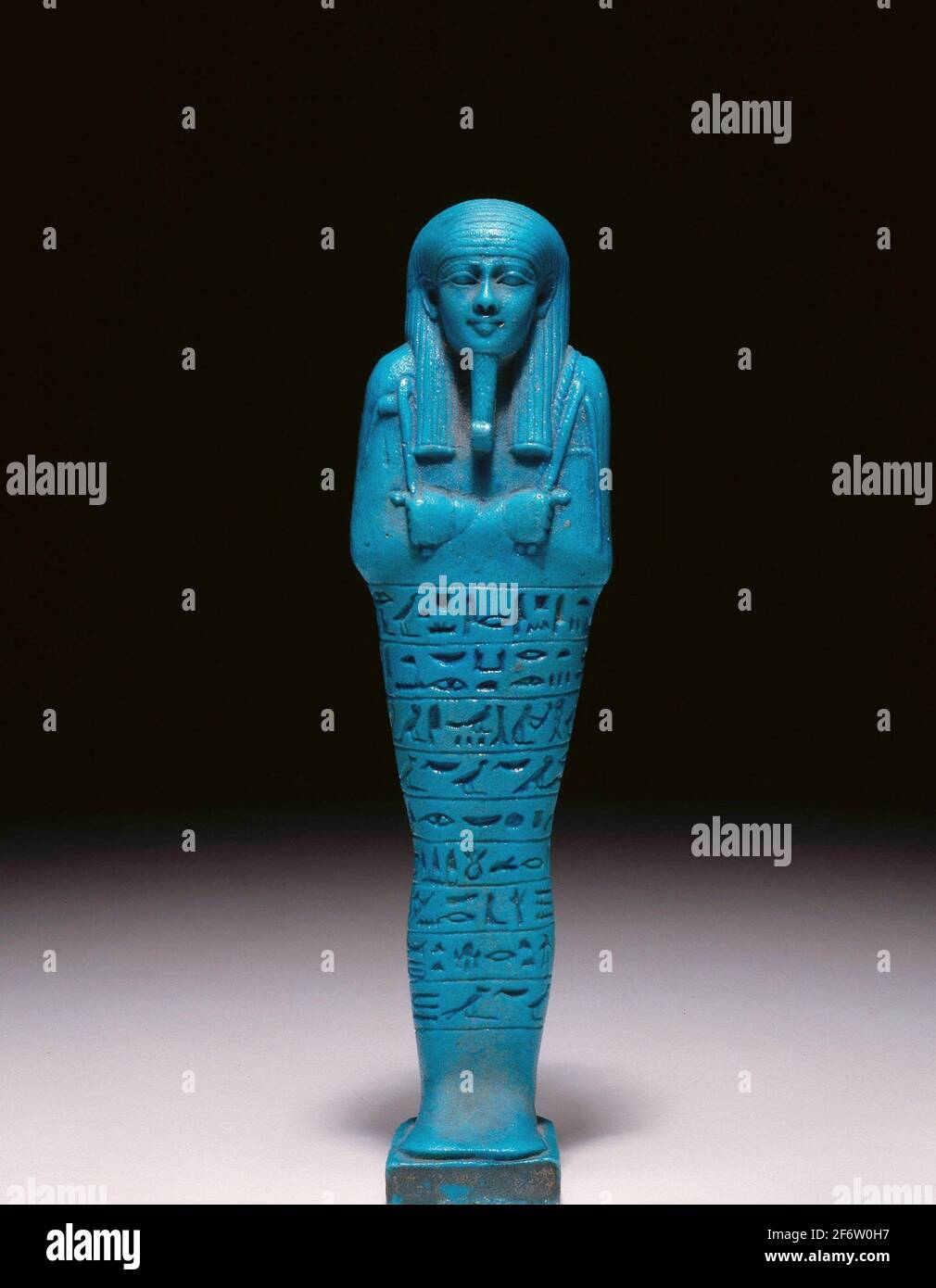 Author: Ancient Egyptian. Ushabti (Funerary Figurine) of Psamtek - Late Period, Dynasty 26, reign of Amasis (570'526 BC) - Egyptian. Faience. 570 Stock Photo
