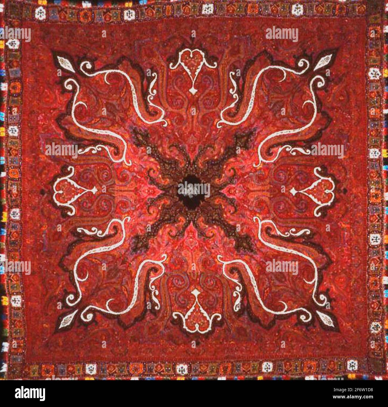 Shawl 1867/77 India. Wool, patchwork of double interlocking 22 'S