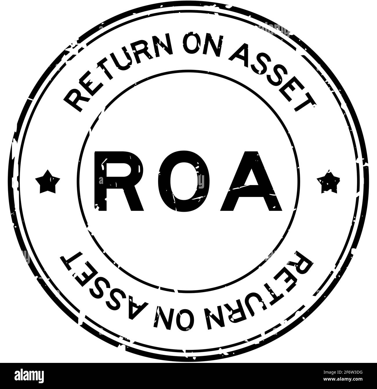 Grunge black ROA (Abbbreviation of Return on assets) word round rubber seal stamp on white background Stock Vector