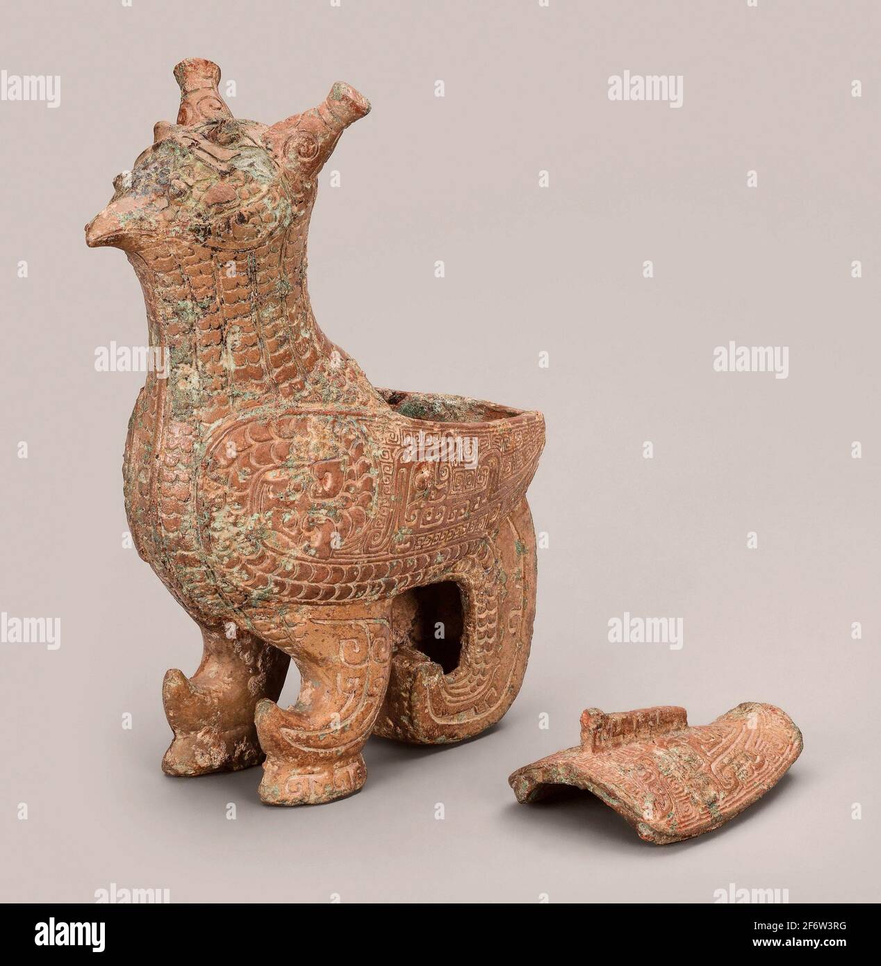 Bird-Shaped Container (zun) - Late Shang dynasty (13th century - 1046 B.C.) - China. Bronze. 1200 BC - 1046 BC. Stock Photo