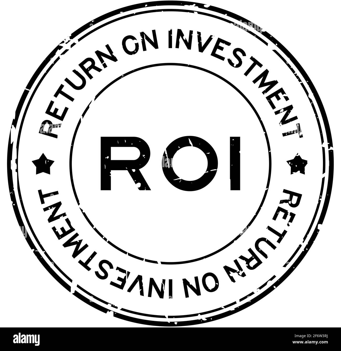 Grunge black ROI (Abbreviation of Return on Investment) word round rubber seal stamp on white background Stock Vector