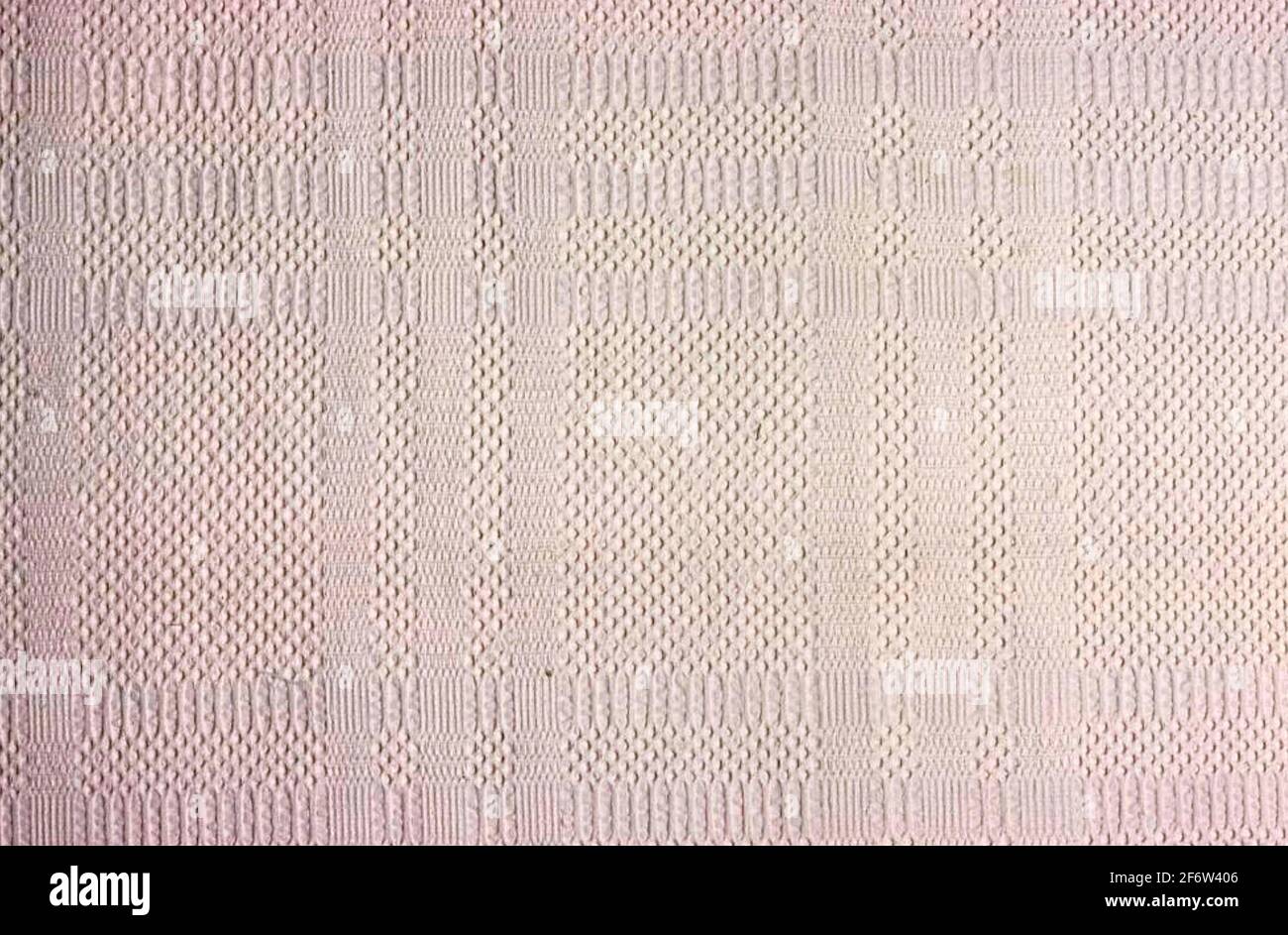 Coverlet - c. 1840 - United States. Cotton, undulating plain weave with areas of warp floats; two loom width joined. 1830 - 1850. Stock Photo
