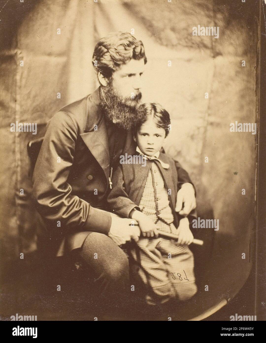 Lewis Carroll. Rev. James Langton Clark and son Charles (Robin)-1864-Lewis Carroll (Charles Lutwidge Dodgson) English, 1832-1898. Albumen silver Stock Photo