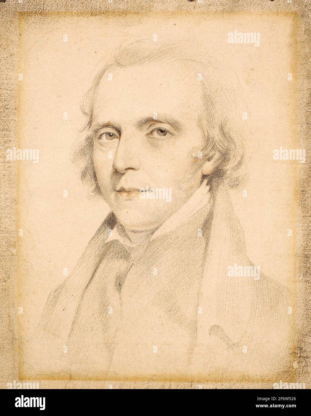 Author: George Henry Harlow. Portrait of John Flaxman, R.A. - probably George Henry Harlow (English, 1787-1819) possibly Sir Thomas Lawrence Stock Photo