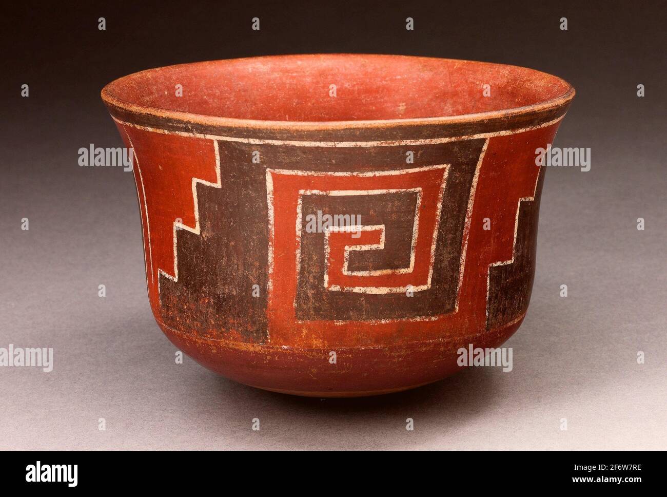 Author: Nazca. Cup with Stepped-Fret Motif - 180 B.C./A.D. 500 - Nazca South coast, Peru. Ceramic and pigment. 180 BC - 500 AD. Nazca Valley. Stock Photo